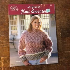 NEW A Year of Knit Sweaters Pattern Book American School of Needlework Knitting